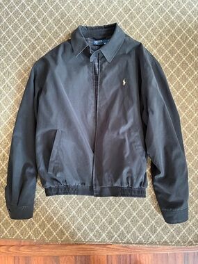 Polo by Ralph Lauren Black Bomber Jacket with Polo Pony
